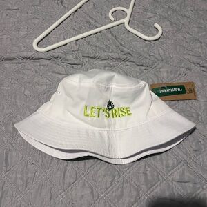 LET'S RISE White Bucket Hat